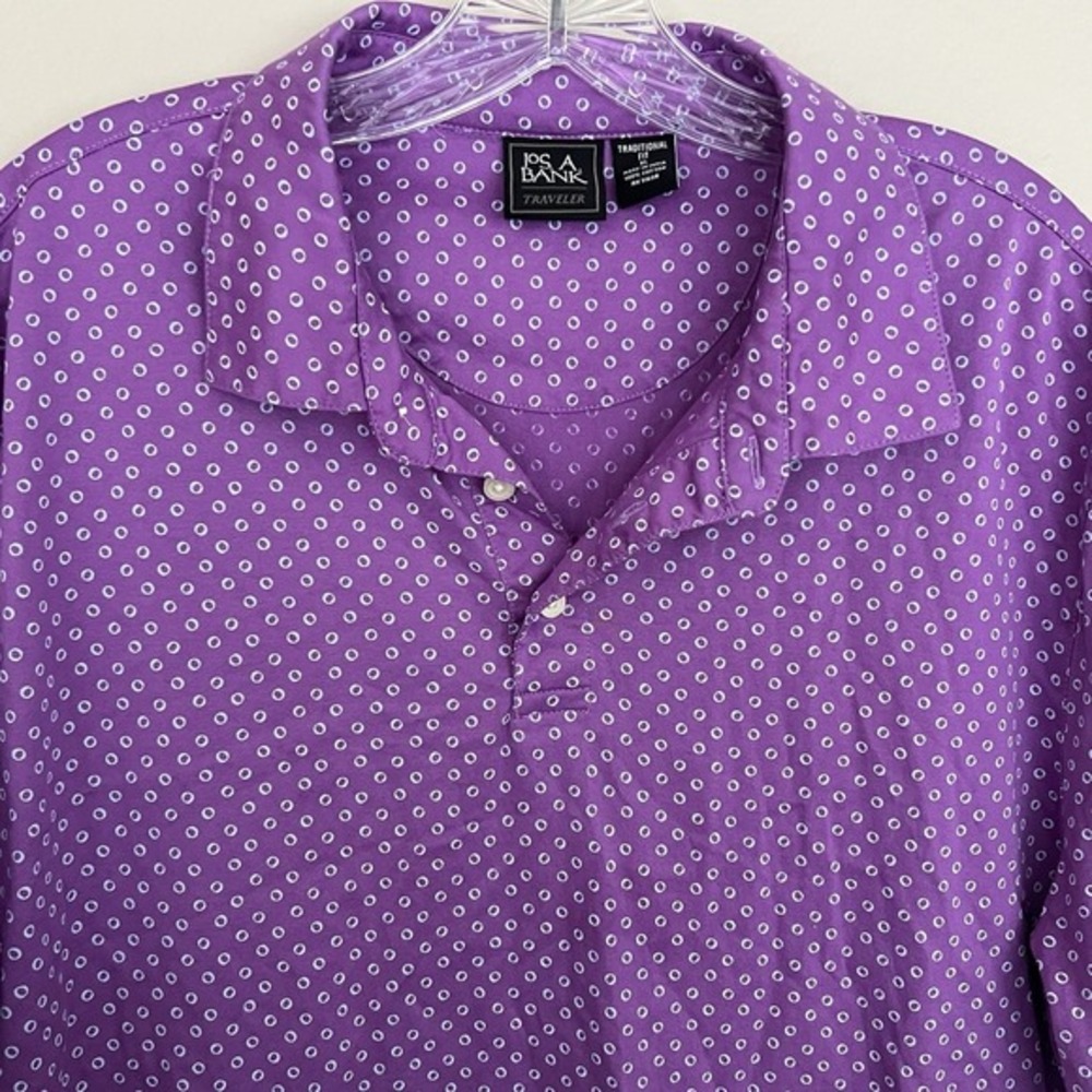 Jos A. Bank Travelers Collection Men's Purple  100% Cotton‎ Short Sleeve Polo XL